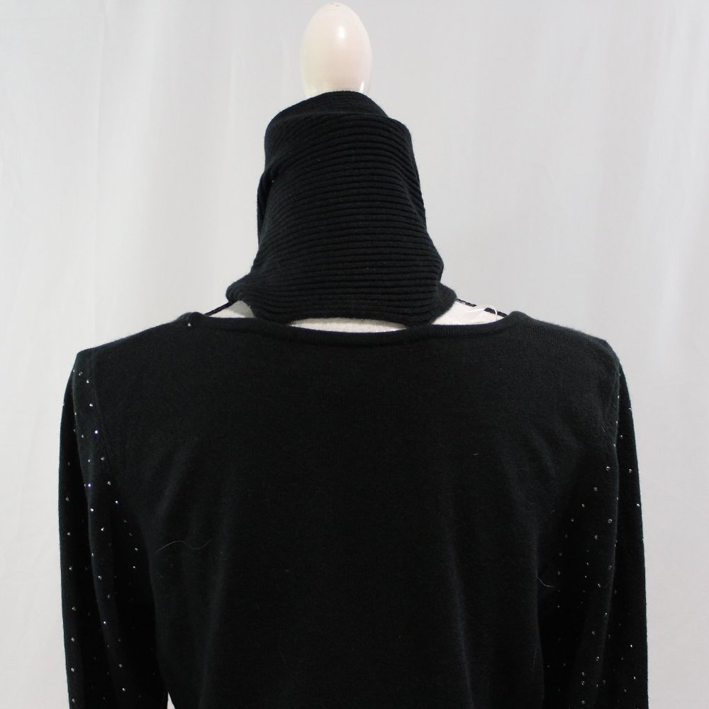Karen Scott Black Sequined Sweater with‎ Scarf NWT - Picture 7 of 8